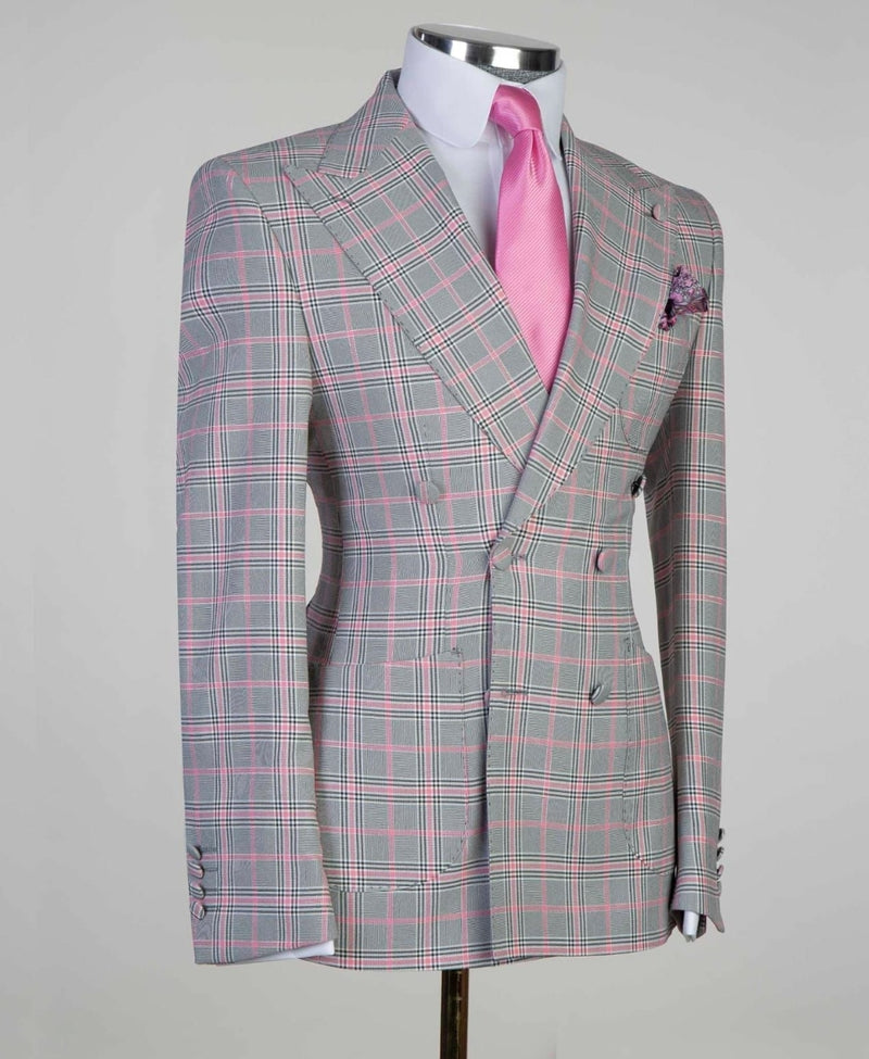 Plaid double breasted suit