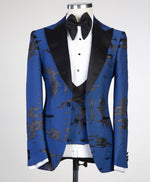 3 pieces blue Tuxedo on fire