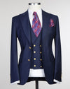 3 pieces blue navy suit