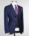 3 pieces blue navy suit