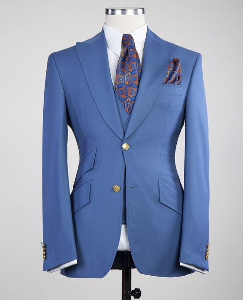 3 pieces blue business suit