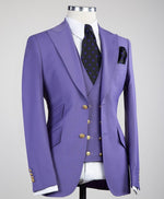 3 pieces purple business suit