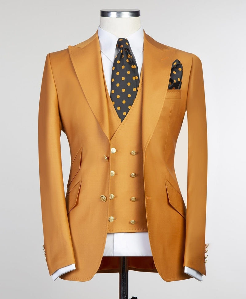 3 pieces orange Business suit