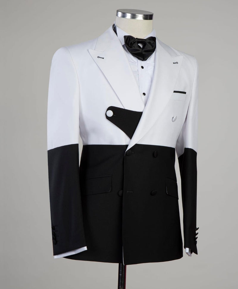 Black and white shop double breasted blazer