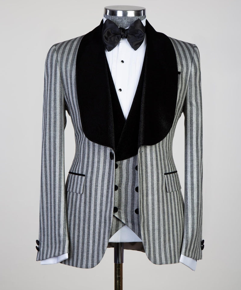 3 pieces plaid tuxedo