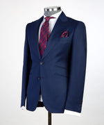 3 pieces Plaid Navy Blue Suit