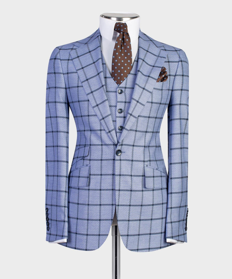 Three pieces Plaid business Suit