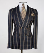 Mens Striped Double Breasted Suit