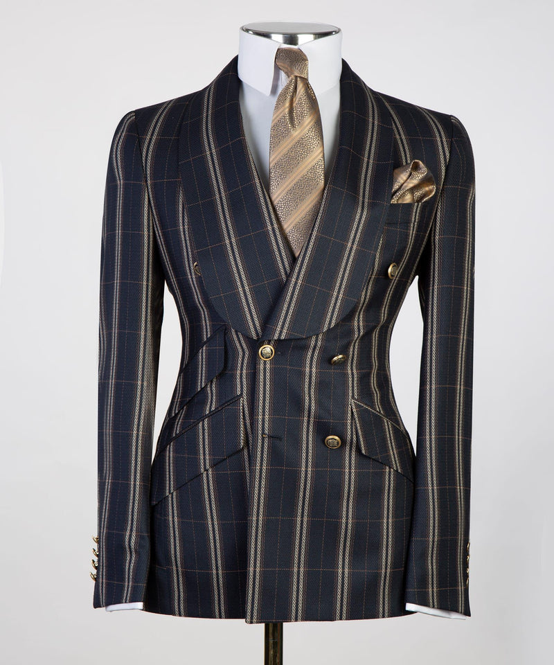 Mens Striped Double Breasted Suit