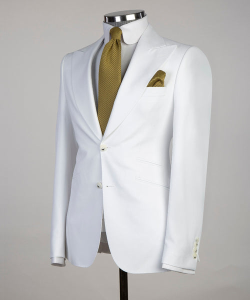 Men’s three pieces White Royal Suit – stevepalmerstore