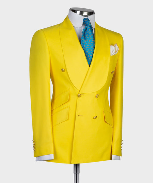 Yellow Double breasted Suit