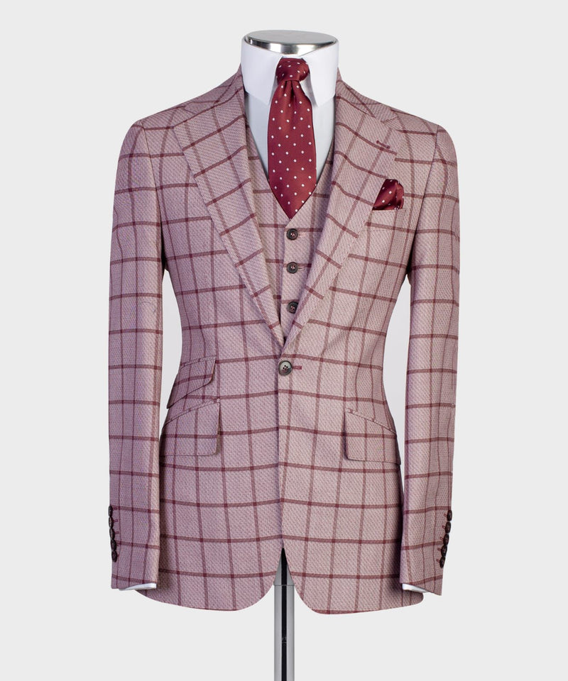 Three pieces Plaid Business Suit