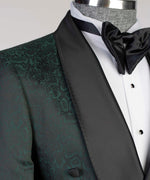 Forest Green Belted Tuxedo Suit