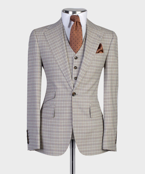 Three pieces Plaid business Suit