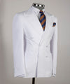 Men’s Casual White Double Breasted Suit