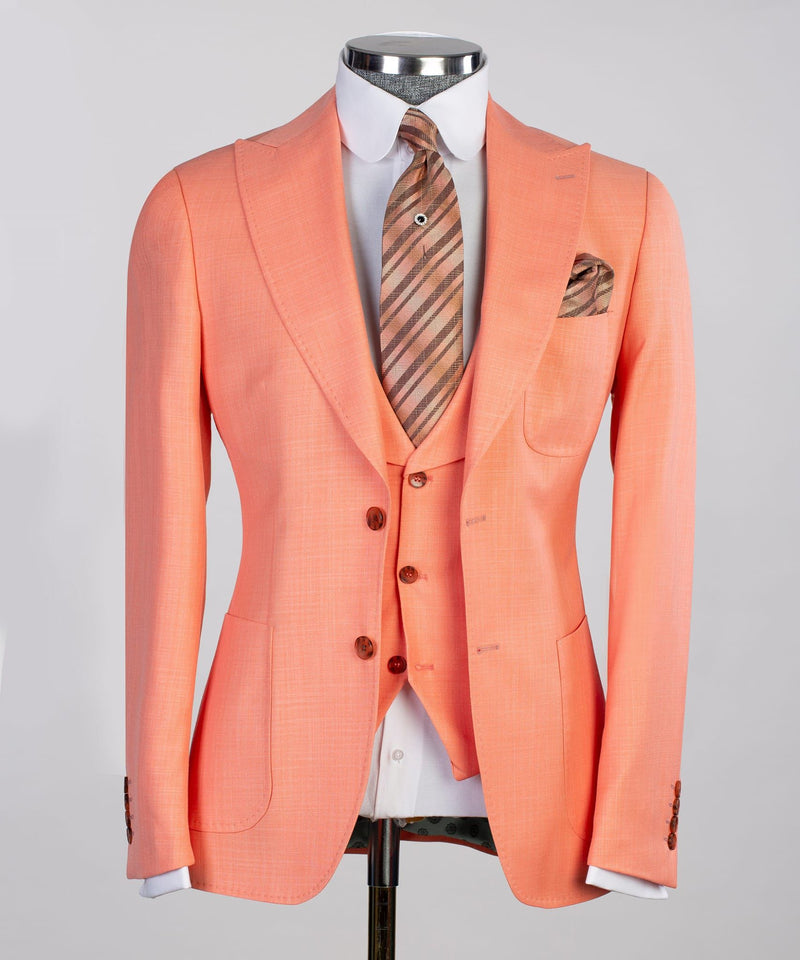 Three pieces Orange Casual Suit