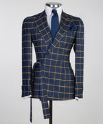 Men’s Plaid belted Suit