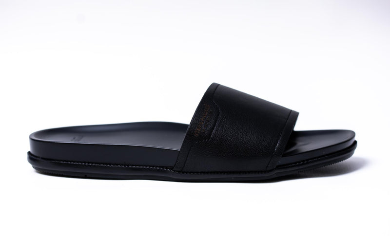 Black Leather Slipper