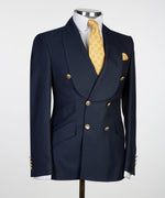 Blue Navy double breasted Suit