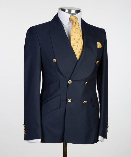 Blue Navy double breasted Suit