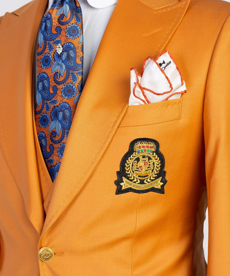 Three pieces Orange Casual Suit