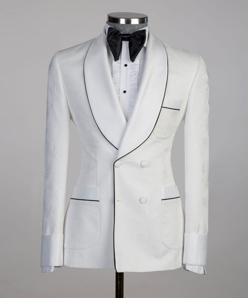 Royal White Belted Tuxedo