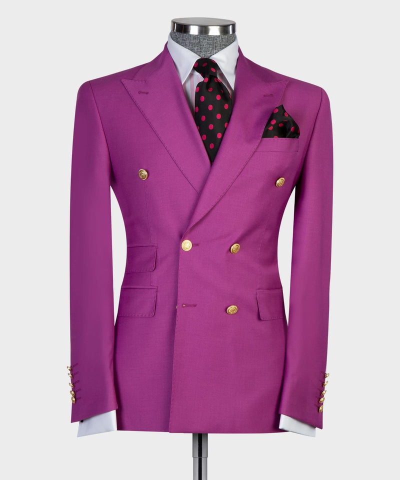 Purple Double breasted Suit