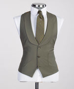 Three pieces Forest Green Casual Suit