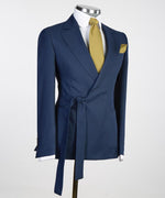 Men’s Navy  blue belted Suit