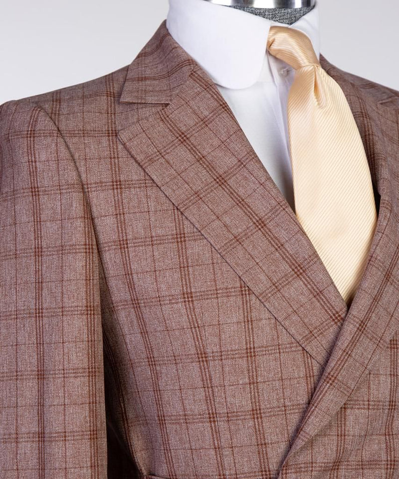 Men’s Plaid belted Suit