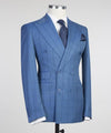 Blue Striped double breasted Suit