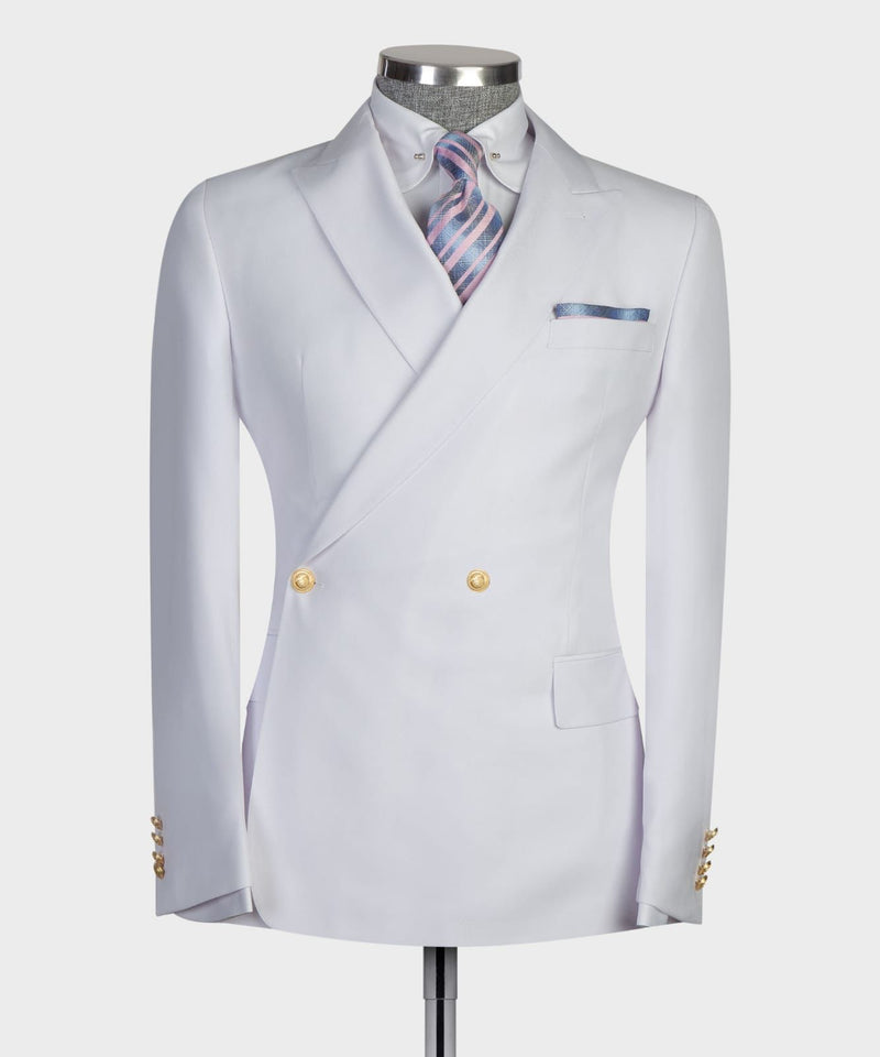 White Double Breasted Suit