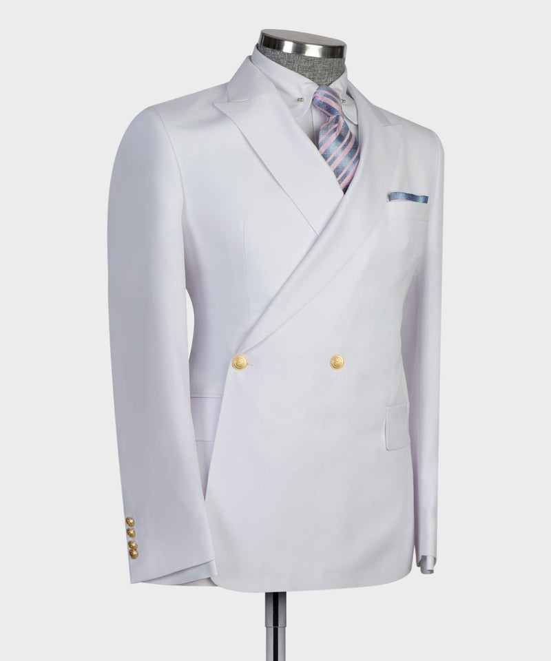 White Double Breasted Suit