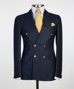 Blue Navy double breasted Suit