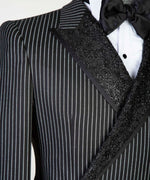 Black shining tuxedo suit