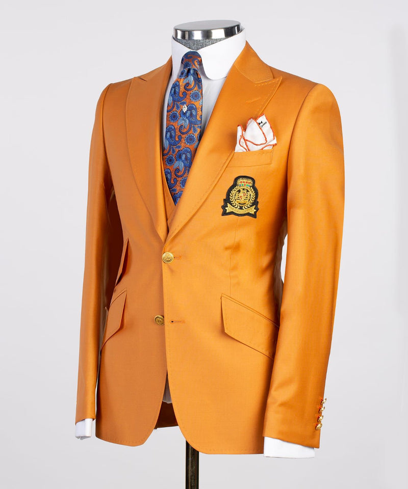 Three pieces Orange Casual Suit