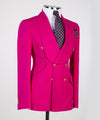 Mens Pink Double Breasted Suit