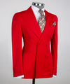 Men’s Casual Red Double Breasted Suit