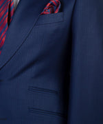 3 pieces Plaid Navy Blue Suit