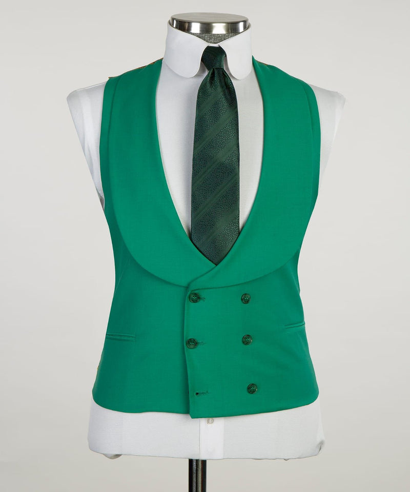 Three pieces Green business Suit