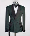 Forest Green Belted Tuxedo Suit