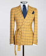 Men’s Plaid Belted Suit