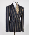 Mens Striped Double Breasted Suit