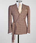 Men’s Plaid belted Suit