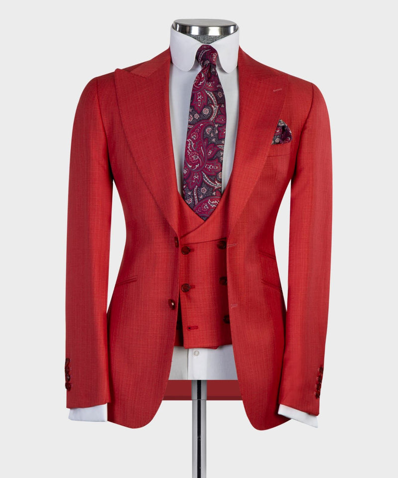 Three pieces Red Business Suit