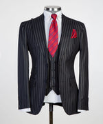 Three pieces Black Plaid Suit