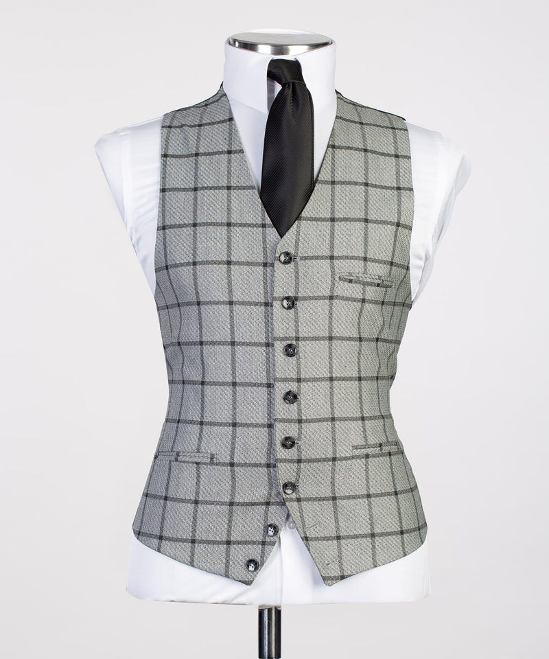 Three pieces Plaid Business Suit