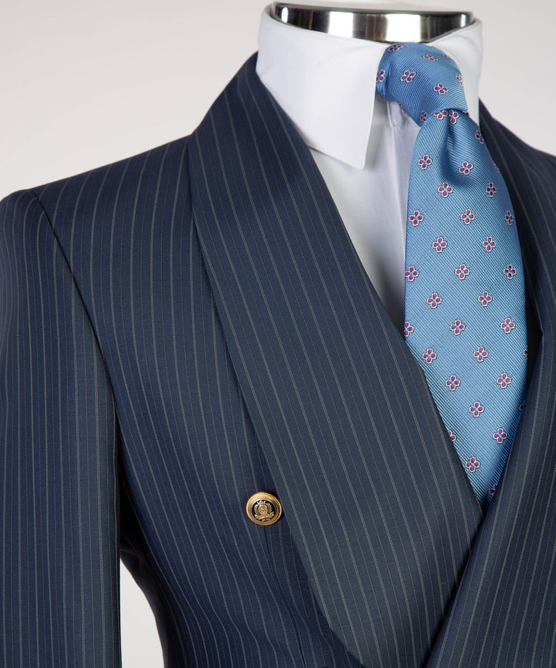 Mens Striped Double Breasted Suit