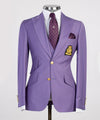 Three pieces Casual Purple Suit