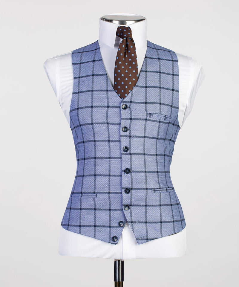 Three pieces Plaid business Suit